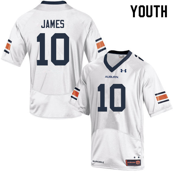 Youth #10 D.J. James Auburn Tigers College Football Jerseys Sale-White